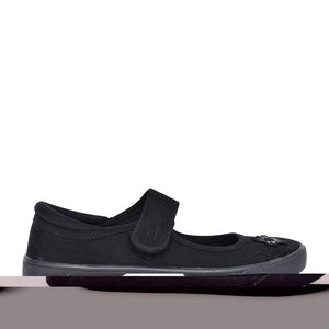 Hopper Go Black Fabric Plimsolls For Girls In Kids G Fit
