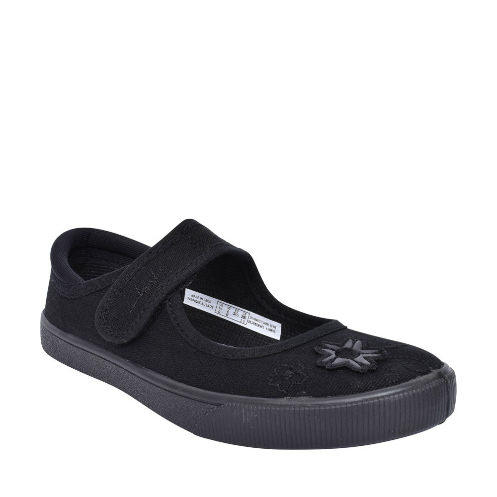 Hopper Go Black Fabric Plimsolls For Girls In Kids G Fit