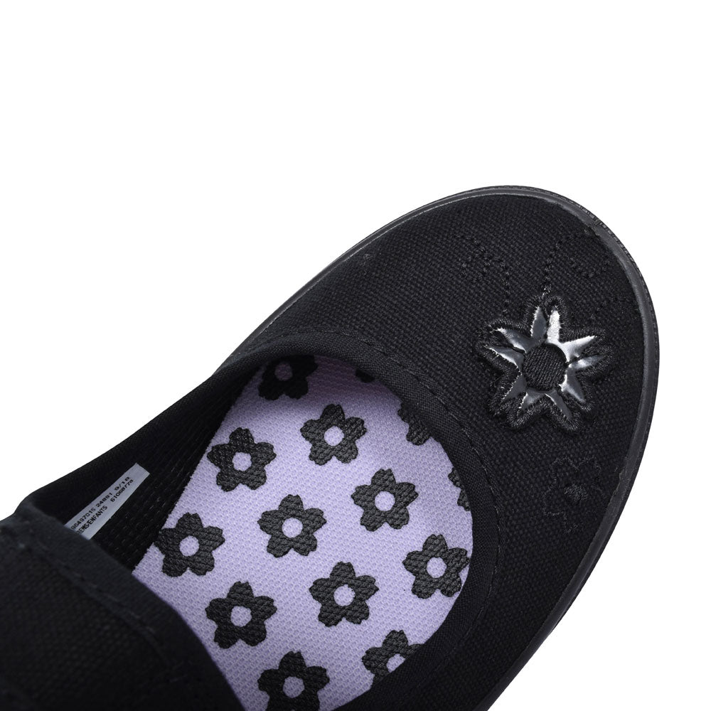 Hopper Go Black Fabric Plimsolls For Girls In Kids G Fit