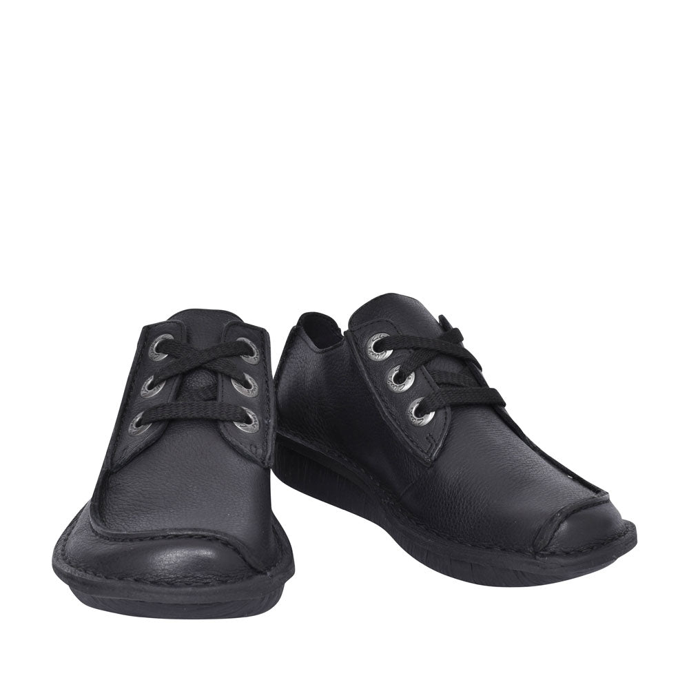 Ladies Funny Dream Leather Shoe  In Blk Leather