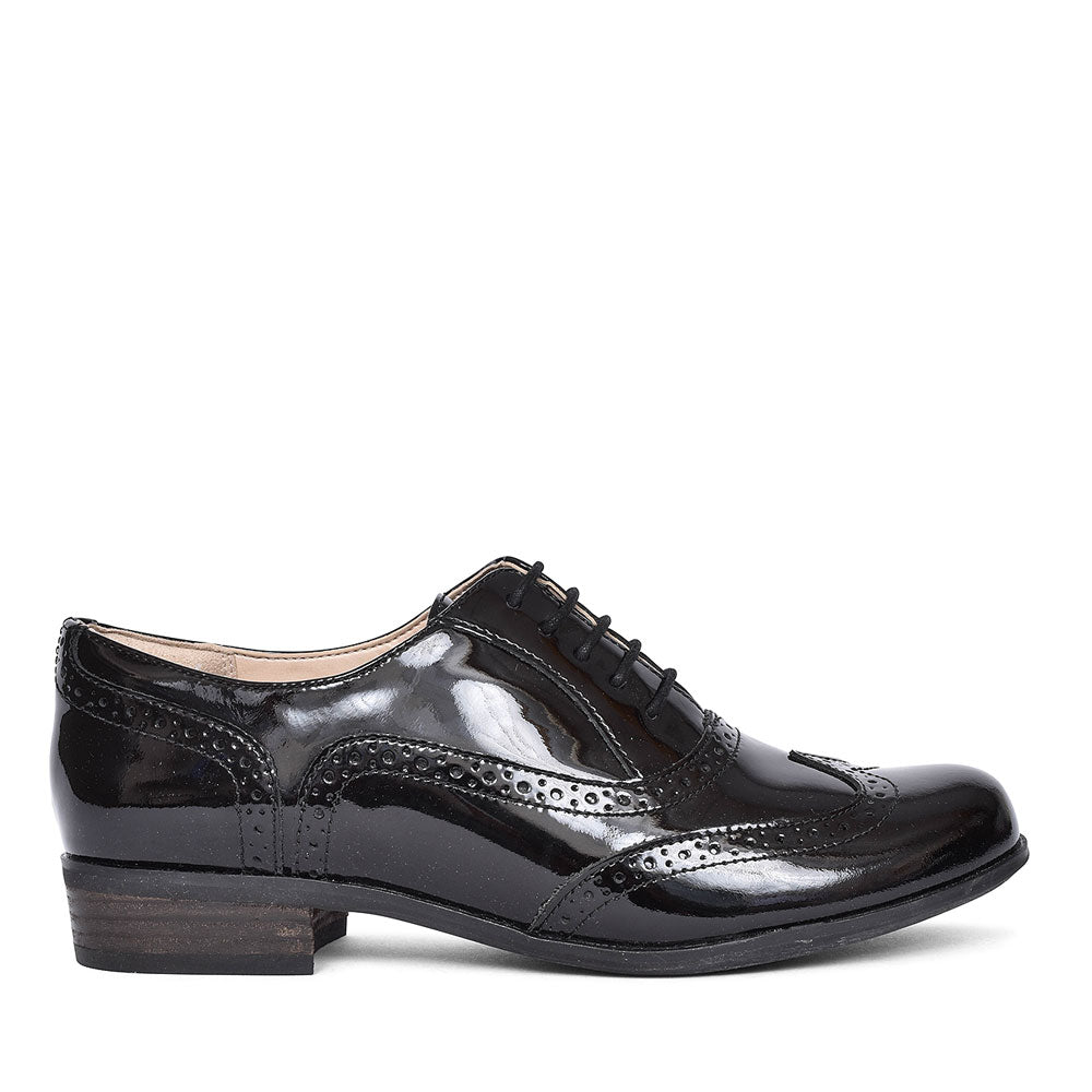 HAMBLE OAK PATENT D FIT BROGUE BLK PATENT
