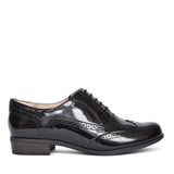 Hamble Oak Black Patent D Fit Brogue For Ladies In Blk Patent