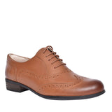 Hamble Oak Dark Tan Leather D Fit Brogue For Ladies In Tan