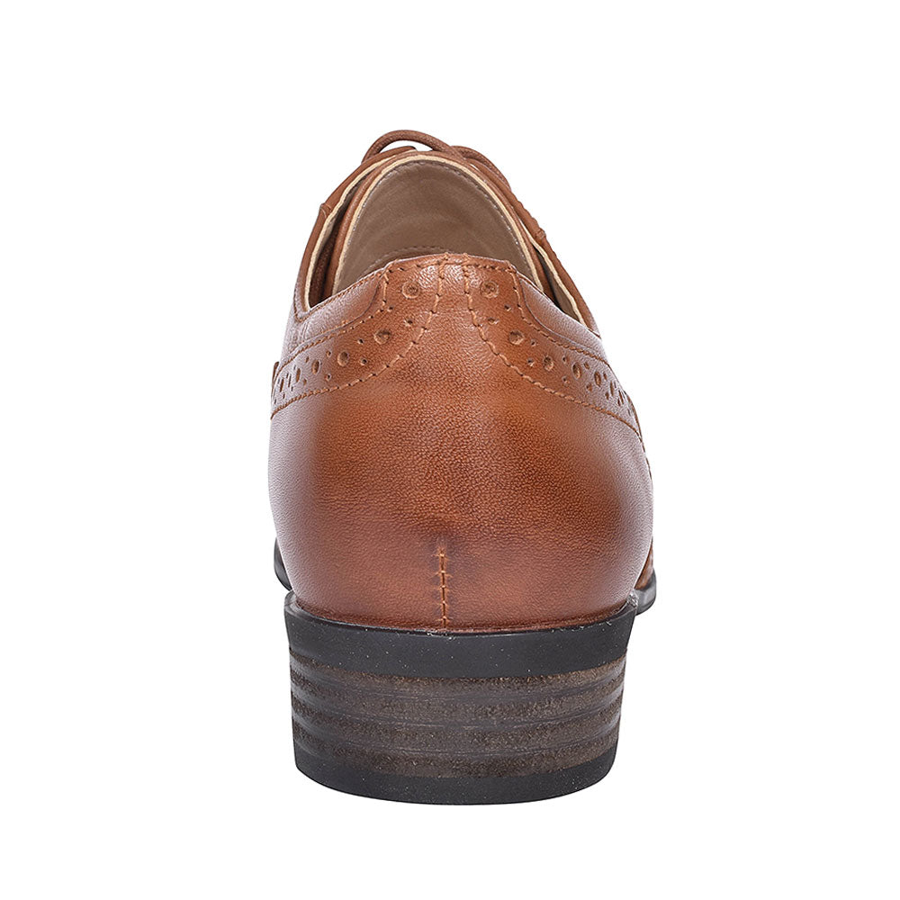 Hamble Oak Dark Tan Leather D Fit Brogue For Ladies In Tan