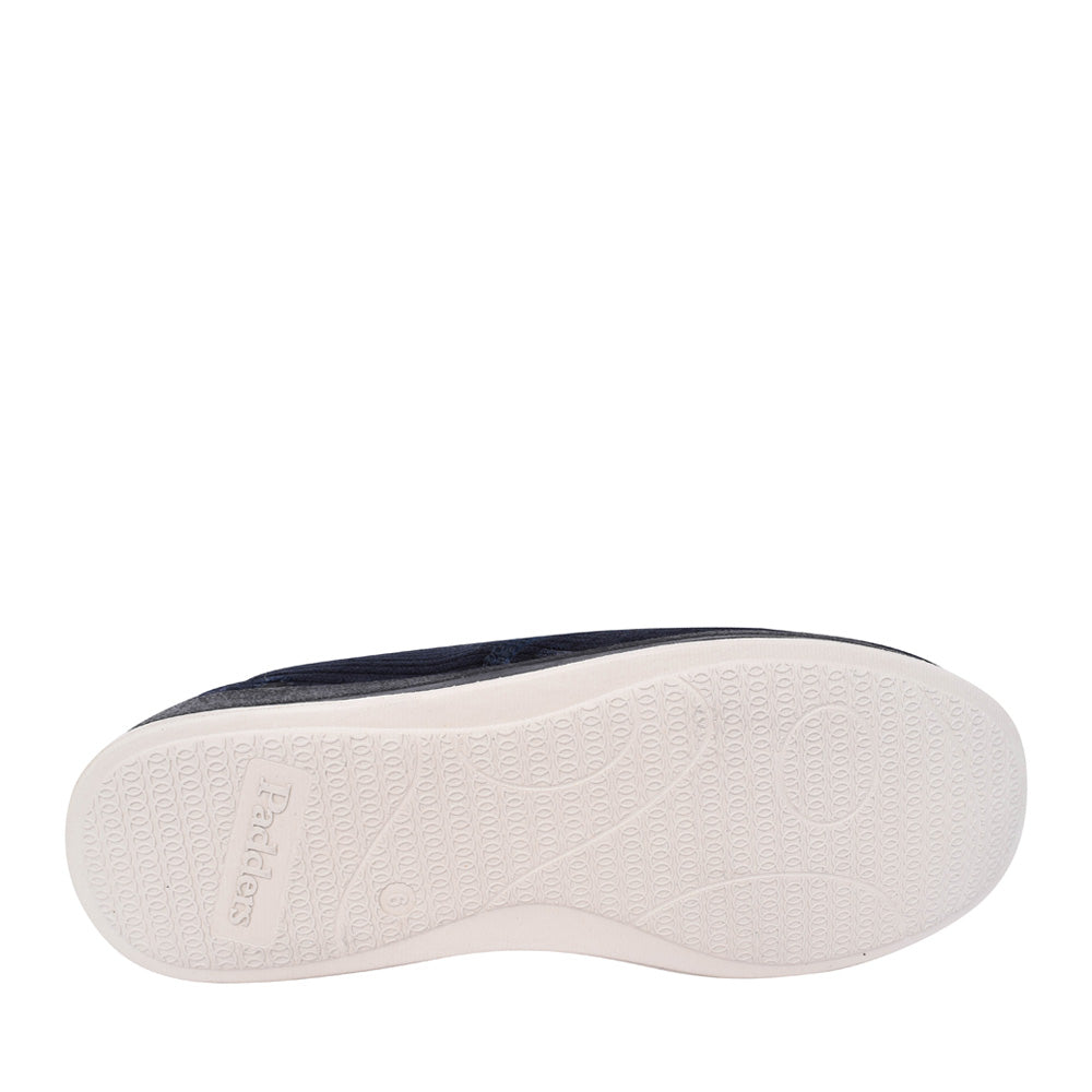Mens Albert 408 Wide Fit Cord Slipper In Navy