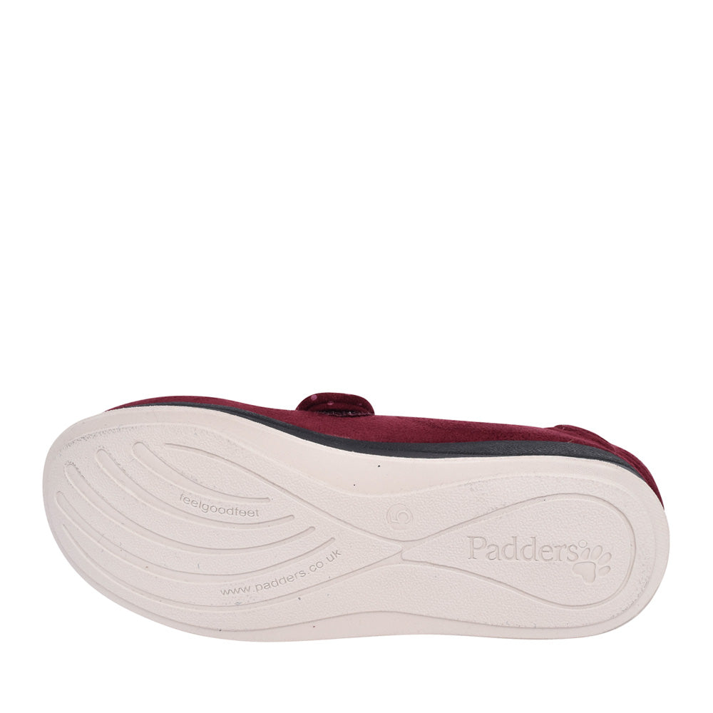 Ladies Enfold 427w Wide Fit Adjustable Slipper In Burgandy
