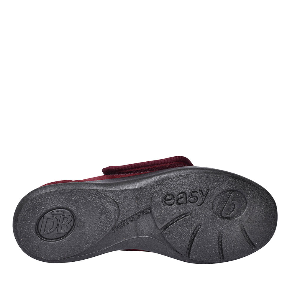 Ladies Keeston 2v Wide Fit Velcro Slipper In Burgandy