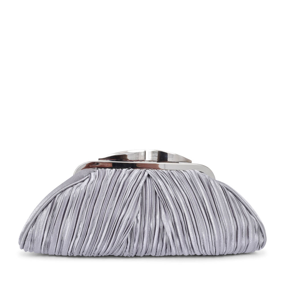 Ladies Zlv132 Diamante Trim Clutch In Grey