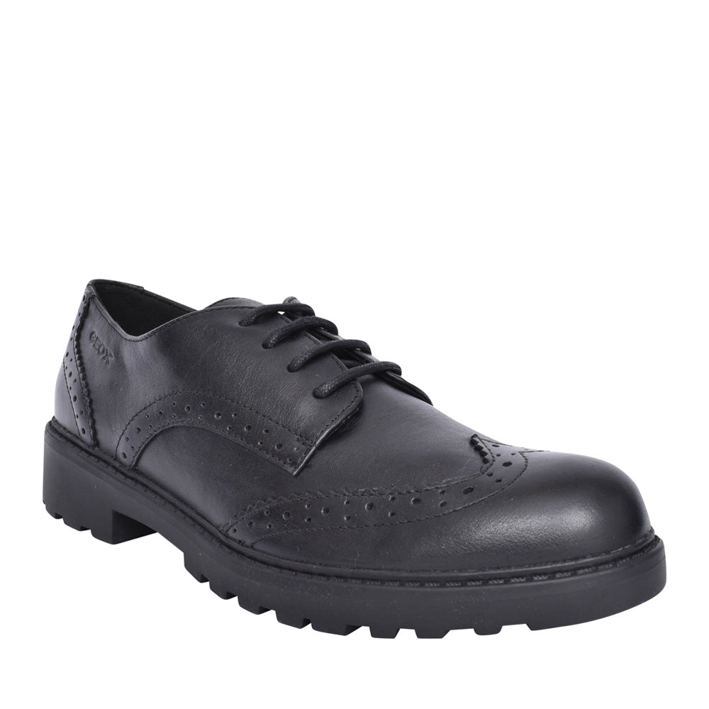 Girls Casey J6420n Laced Shoe For Girls In Black Leather