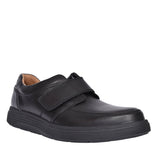 Mens Un Abode Strap Black Leather H-fit Shoe In Blk Leather