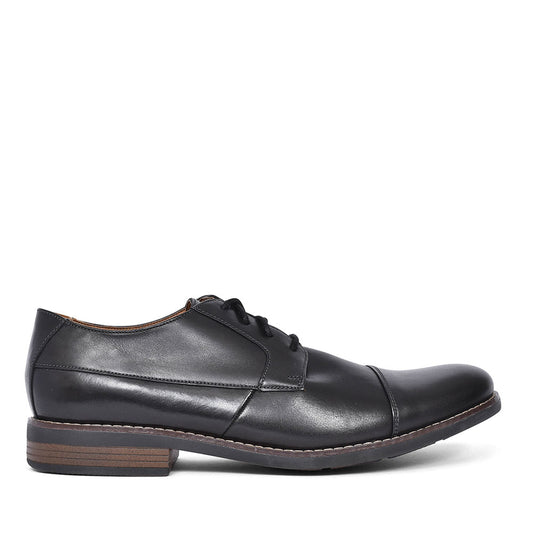 Becken Cap Leather H-fit Shoe For Men In Blk Leather