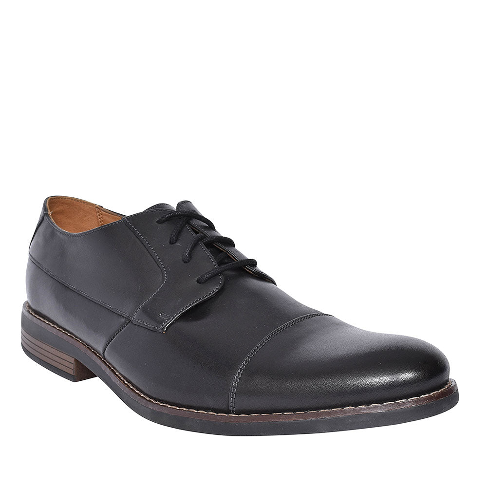 Becken Cap Leather H-fit Shoe For Men In Blk Leather