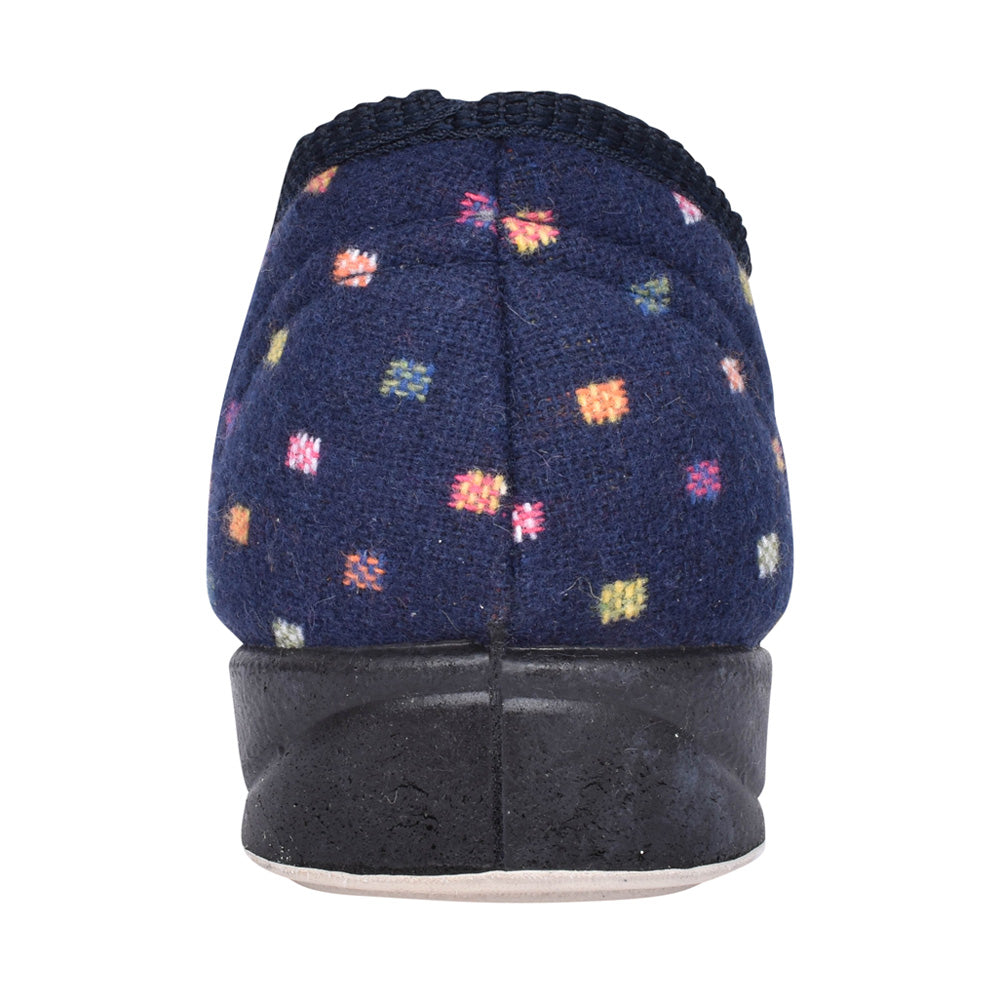 Ladies Camilla 447 Wide Fit Plain Slipper In Navy