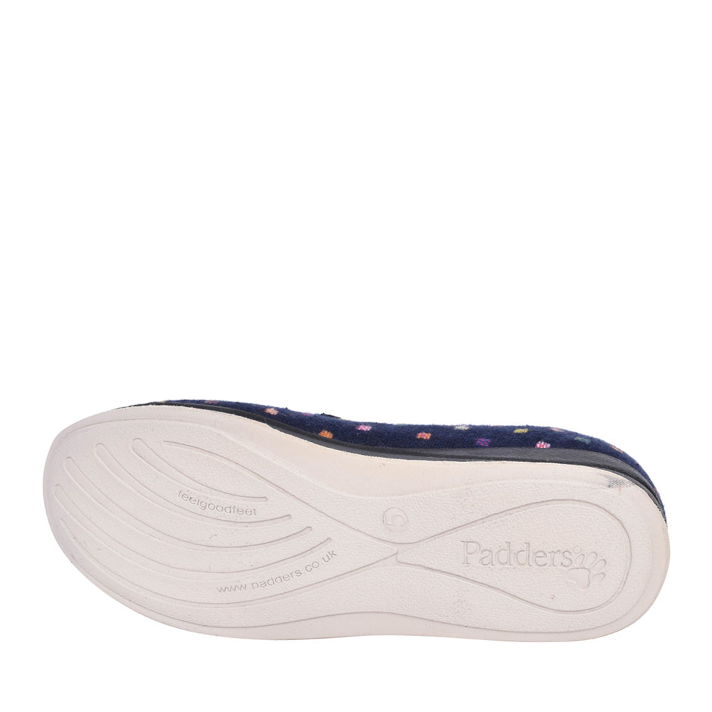 Ladies Camilla 447 Wide Fit Plain Slipper In Navy