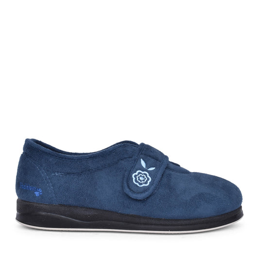Ladies Camilla 447 Wide Fit Plain Slipper In Denim