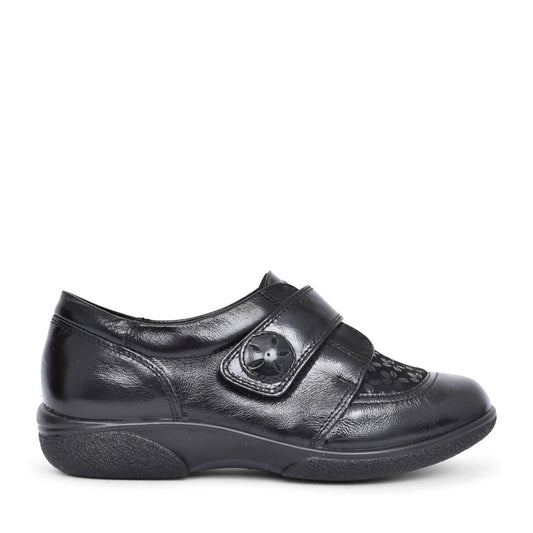 Ladies Keswick 2v Velcro Shoe In Blk Patent