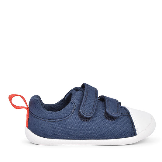 Boys Pre-walker Roam Craft Navy Canvas Shoe  In Kids F Fit
