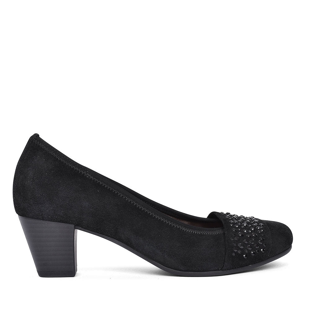 482 Mid Heel Court Shoe For Ladies In Black