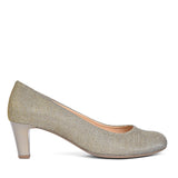 300 Mid Heel Court Shoe For Ladies In Gold