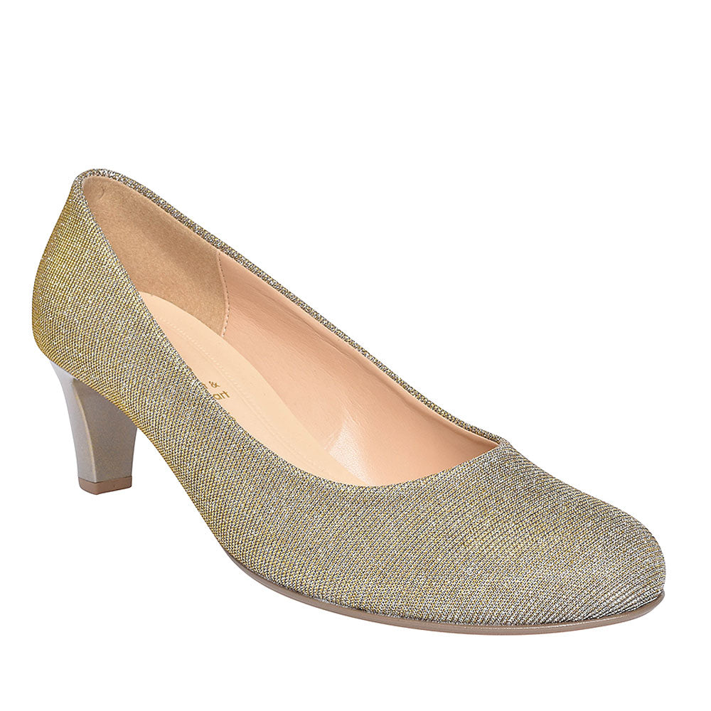 300 Mid Heel Court Shoe For Ladies In Gold