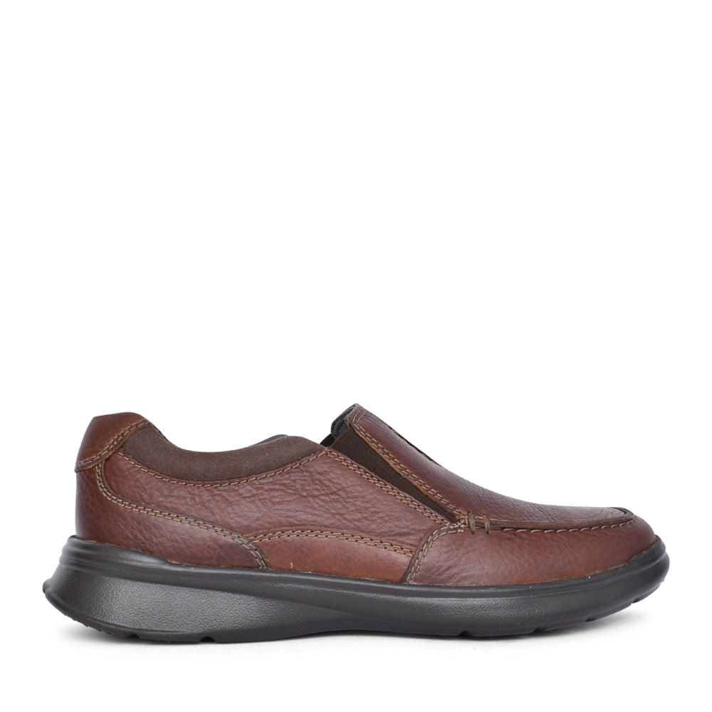 Mens Cotrell Free G-fit Leather Slip-on Shoe In Dark Brown