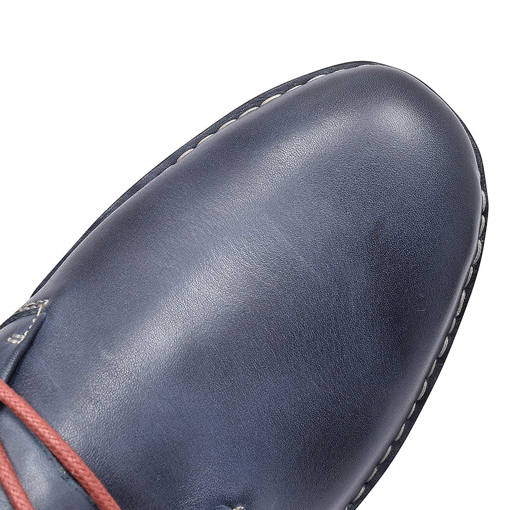 Santiago Leather Laced Shoe For Men In Navy