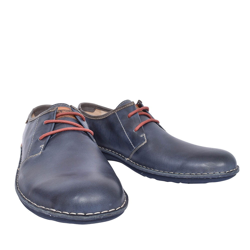 Santiago Leather Laced Shoe For Men In Navy