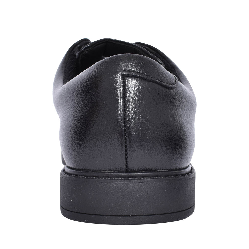 Scala Loop Black Leather Laced Shoe For Boys In Kids G Fit