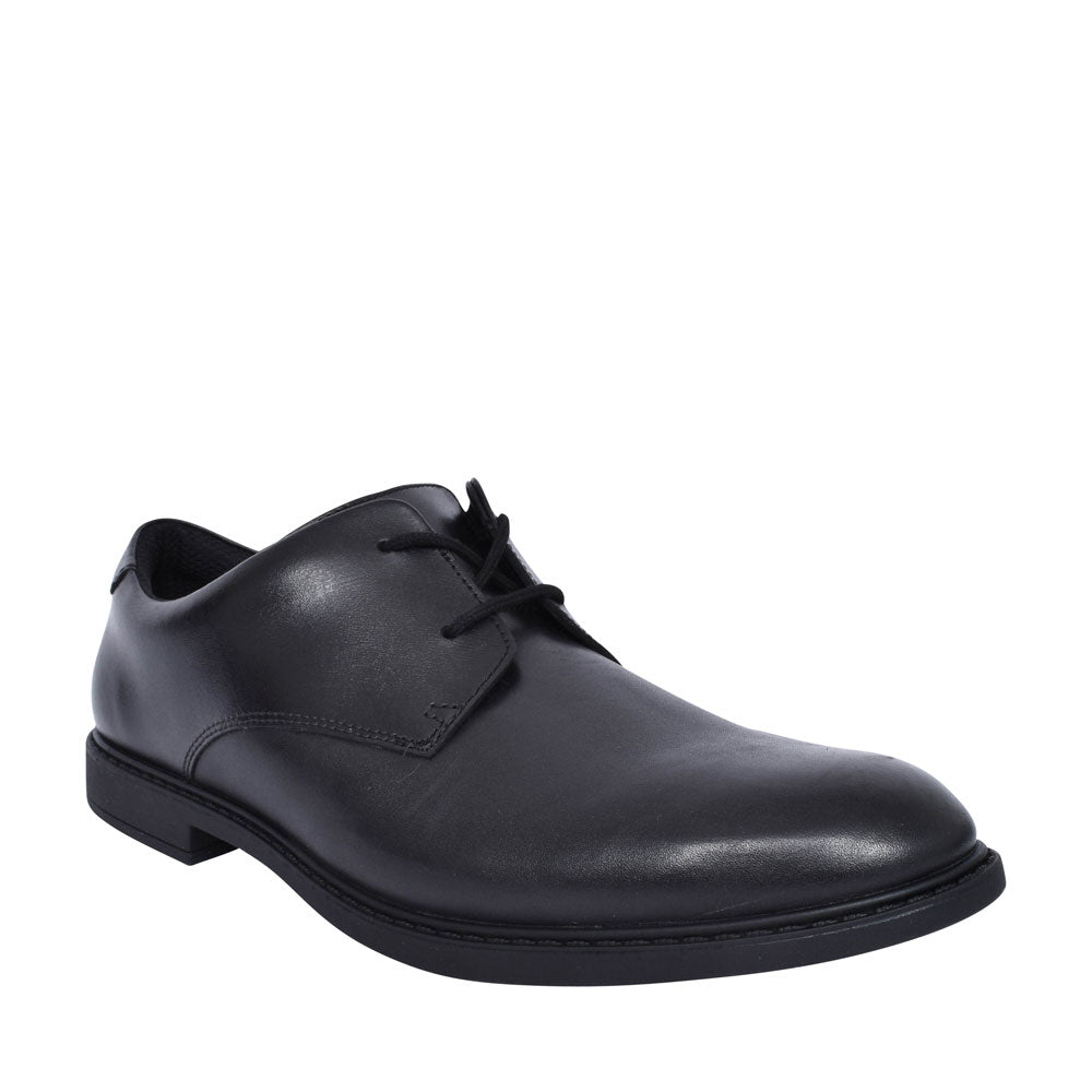Scala Loop Black Leather Laced Shoe For Boys In Kids F Fit