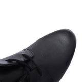 Scala Loop Black Leather Laced Shoe For Boys In Kids F Fit