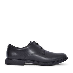 Scala Loop Black Leather Laced Shoe For Boys In Kids G Fit