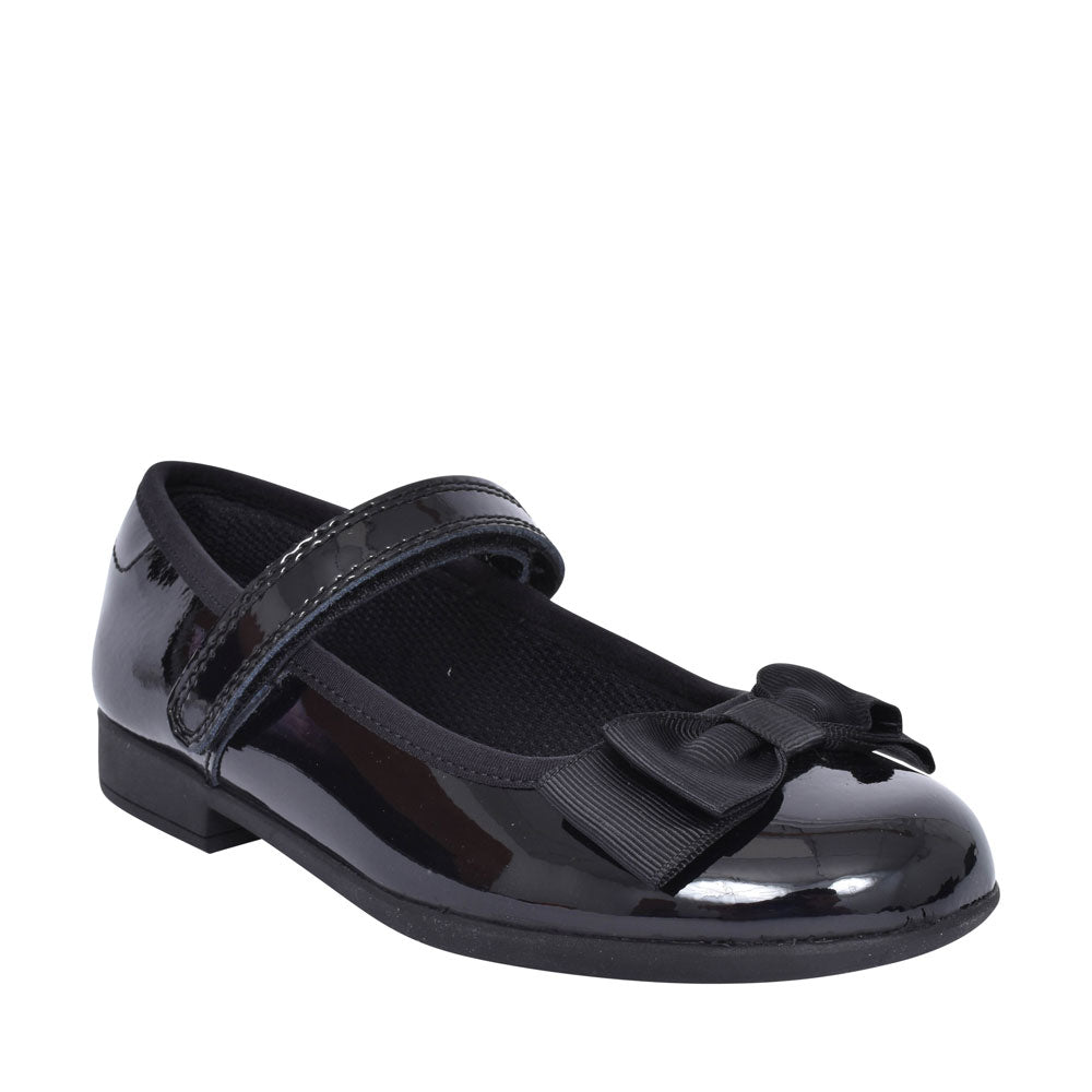 Girls Scala Tap Black Leather Velcro Shoe In Kids G Fit