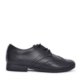 Scala Lace Black Leather Laced Shoe For Girls In Kids H Fit