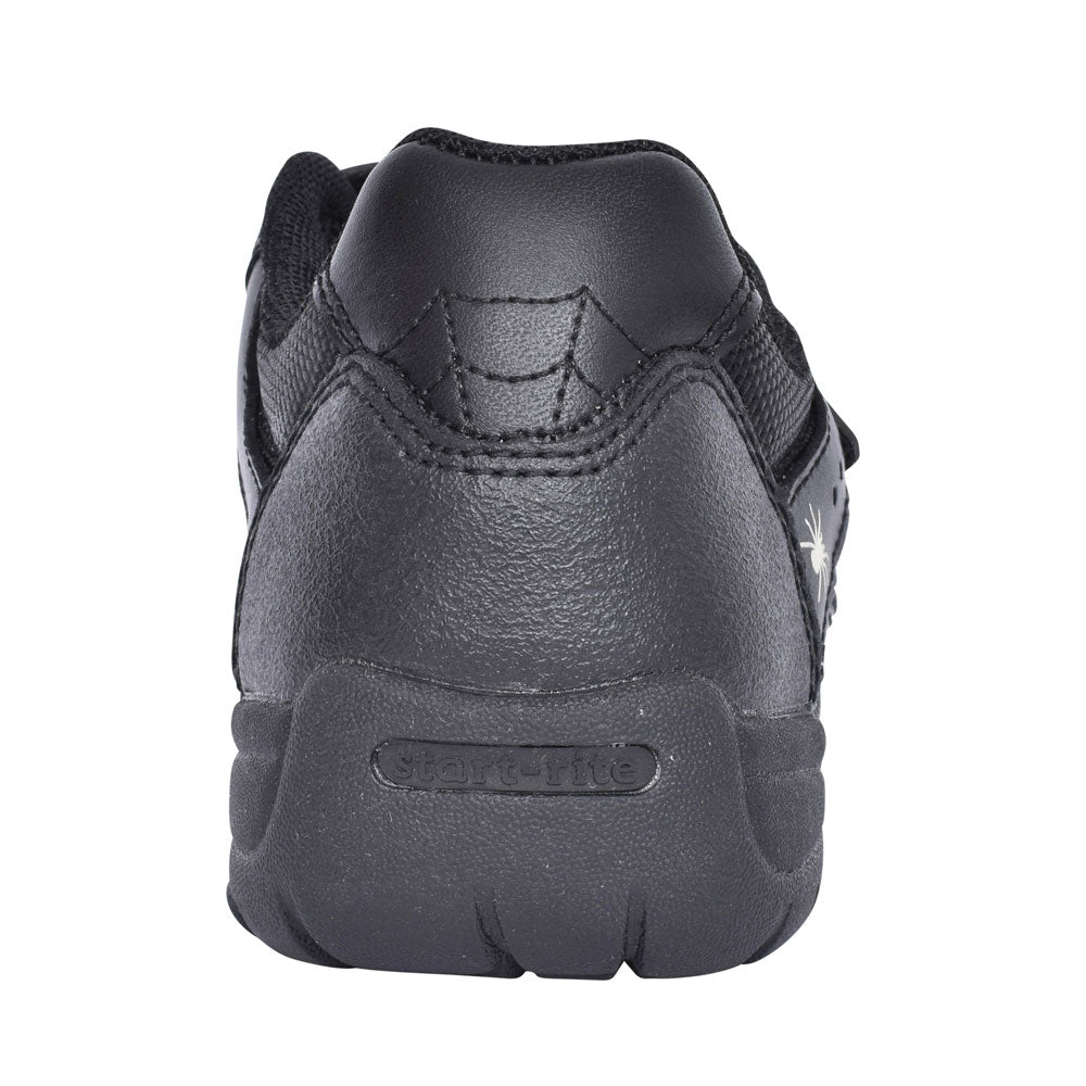 Tarantula Black Leather Velcro Shoe For Boys In Kids F Fit