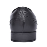 Brogue Pri Black Leather Laced Shoe For Girls In Kids G Fit