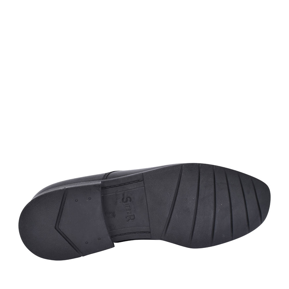 Academy Black Leather Laced Shoe For Boys In Kids F Fit