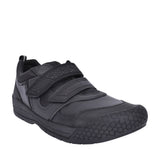 Strike Black Leather Velcro Shoe For Boys In Kids E Fit