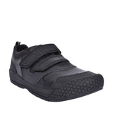 Strike Black Leather Velcro Shoe For Boys In Kids G Fit