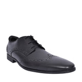 Tailor Black Leather Laced Brogue Shoe For Boys In Kids F Fit