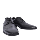 Tailor Black Leather Laced Brogue Shoe For Boys In Kids F Fit