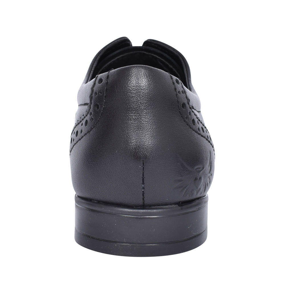 Matilda Laced W Fit Brogue Shoe For Girls In Blk Leather
