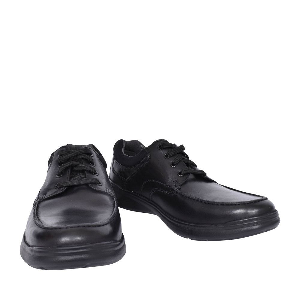 Cotrell Edge Leather H Fit Laced Shoe For Men In Blk Leather