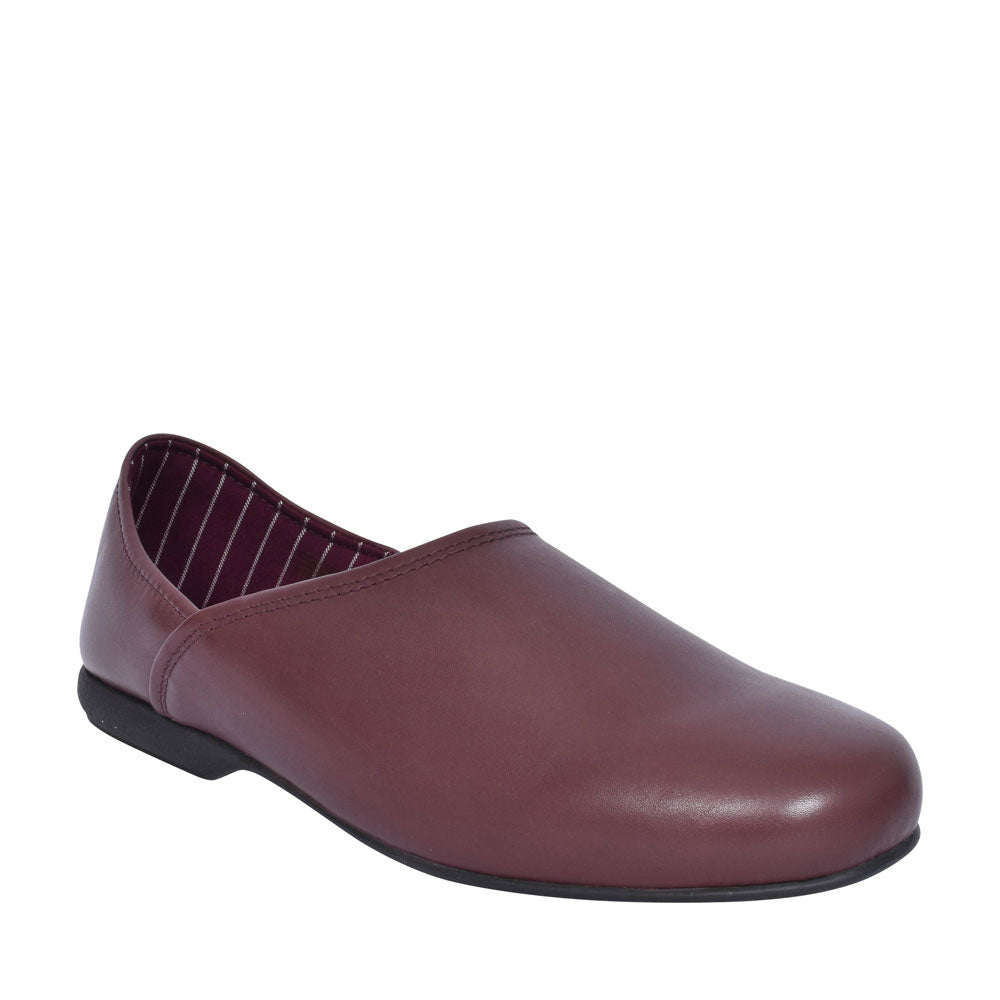 Harston Elite Leather G Fit Slipper For Men In Burgandy