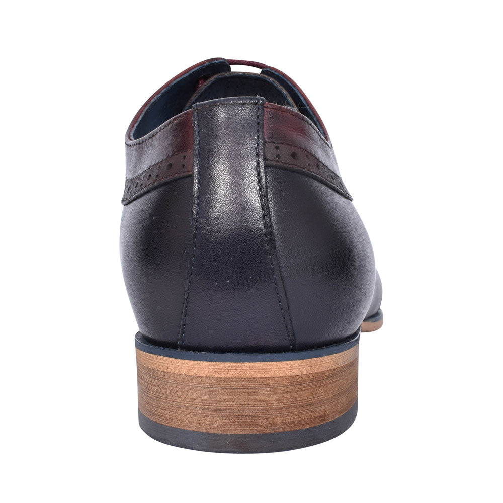 Twickenham Punch Detail Brogue Shoe For Men In Navy