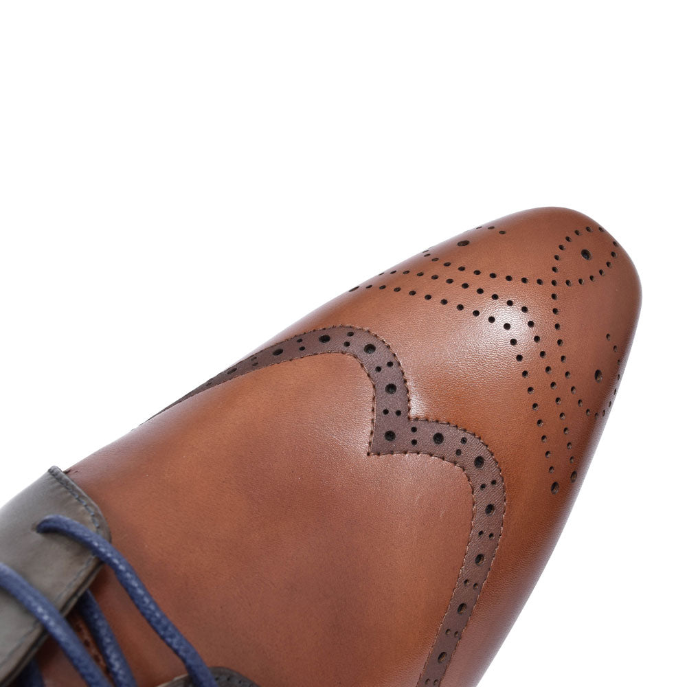 Twickenham Punch Detail Brogue Shoe For Men In Multi-colour