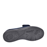 Nellie Extra Wide 2v Velcro Slipper For Ladies In Navy