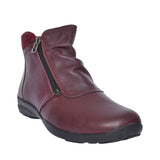Stoke Extra Wide 2v Ankle Boot For Ladies In Burgandy