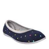 Ladies Ballerina 4025 Wide Fit Slipper In Navy