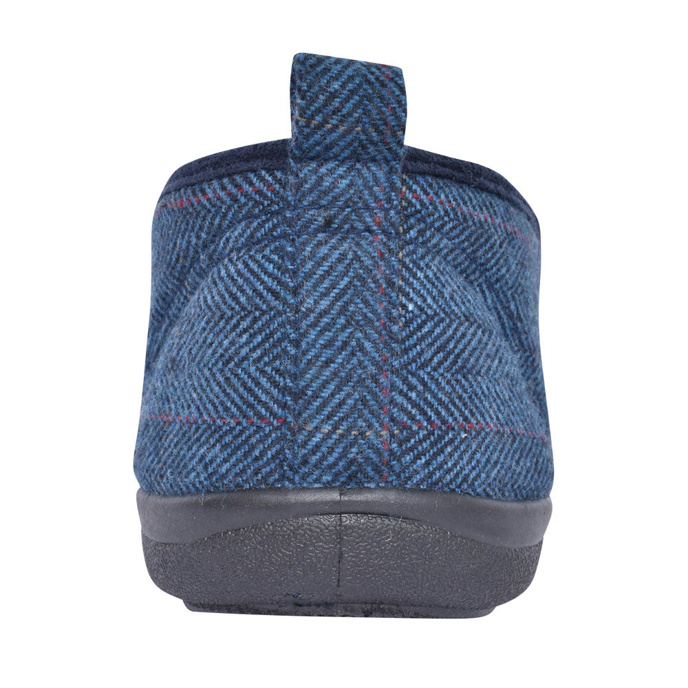 Mens Huntsman Wide Fit Slipper  In Navy