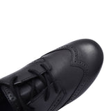 Scala Lace Black Leather Laced Shoe For Girls In Kids G Fit